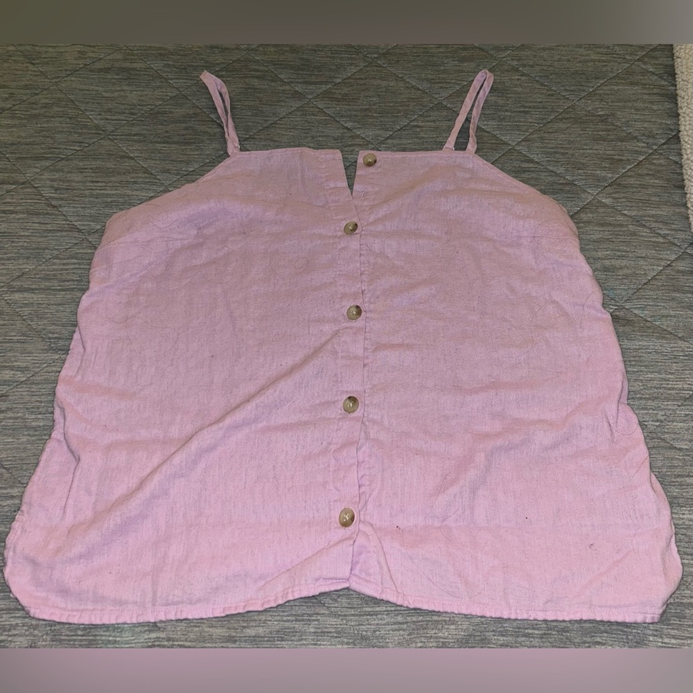 Old Navy Linen Blend Button Down Tank Top